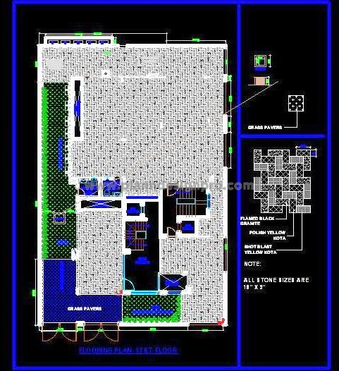 Paver Flooring CAD Block for Parking Area - AutoCAD DWG